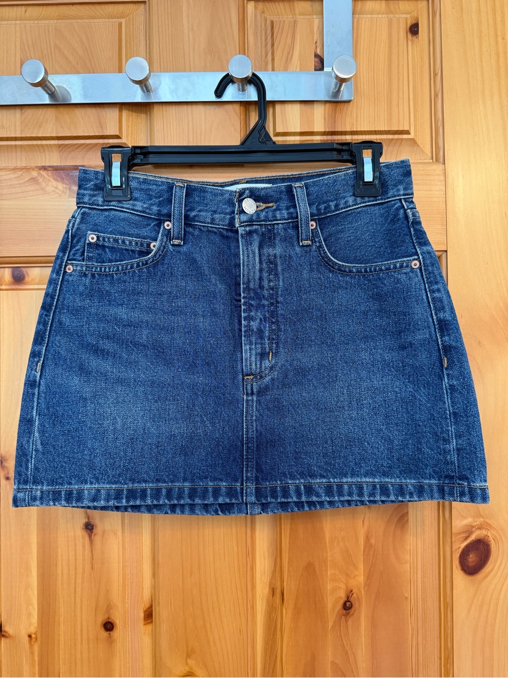 Aritzia Denim Forum Indigo Blue High-Rise Denim Mini Skirt